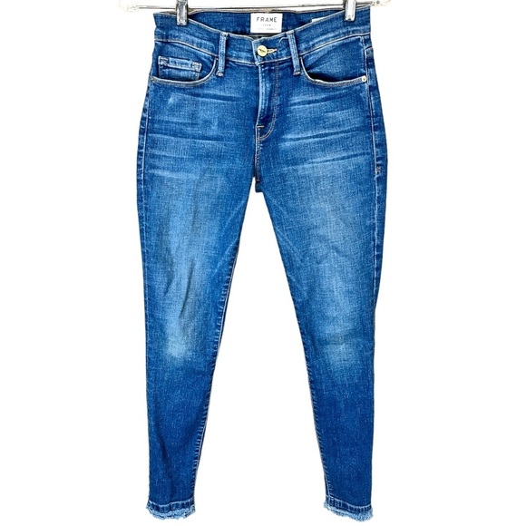FRAME denim le Skinny de Jeanne Crop raw hem jeans size 25 - Picture 1 of 4